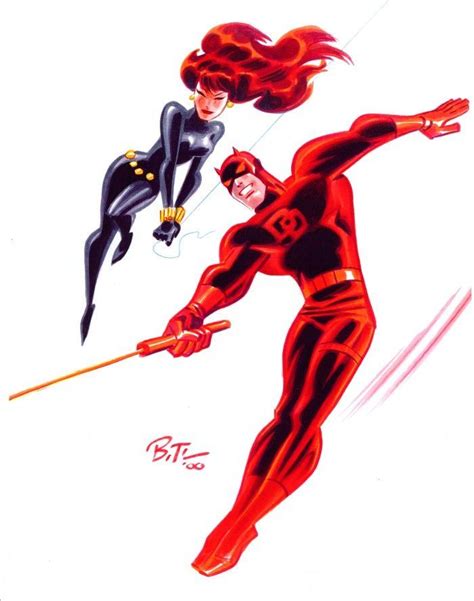 Black Widow And Daredevil By Bruce Timm Marvel Marveluniverse Bruce