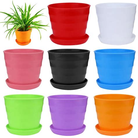 Colourful Flower Pots Extra Large Plastic Pot Succulent Plant Flowerpot