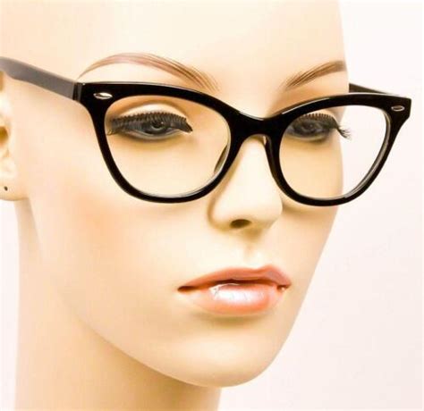 Retro Cat Eye Black Sexy Demi Teacher Pinup Vintage Wayfe Eyeglasses