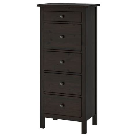 May be completed with a wall or table mirror. HEMNES 5-drawer chest - black-brown 22 7/8x51 5/8 ...