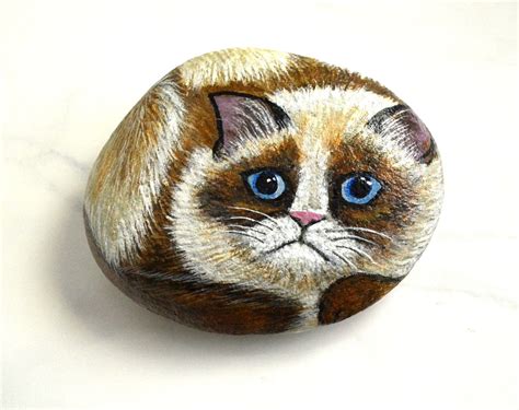 Reserved Grumpy Cat Rock Pet Rock Cat Lover Pet Decor Ragdoll Cat