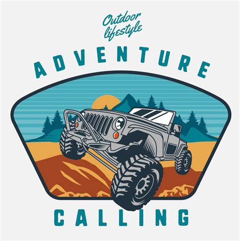 Adventure Calling Design With Off Road Vehicle 1047448 Vector Art At