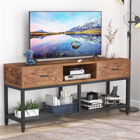 Tribesigns Tv Stand For Tvs Up To 65 3 Tier Tv Console Table With 2