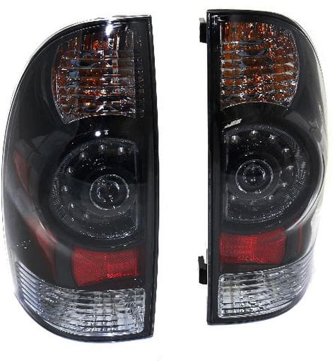 Tacoma 05 15 Tail Lamp Rh And Lh Assembly Led Clear Lens Black