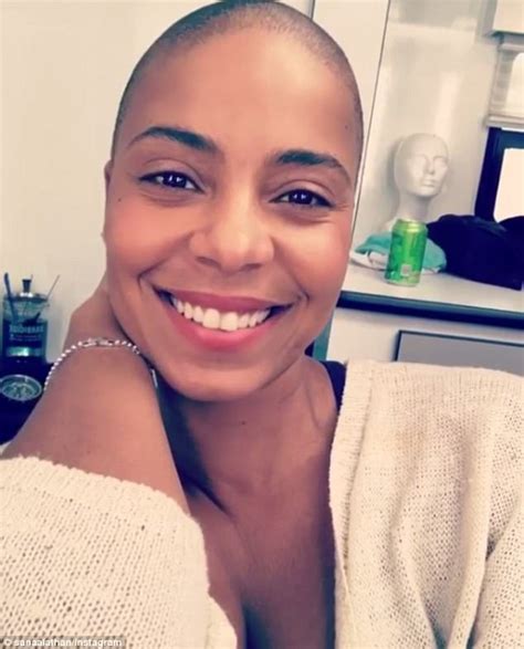 Sanaa Lathan Debuts Shaved Head Look For Netflix Film Daily Mail Online