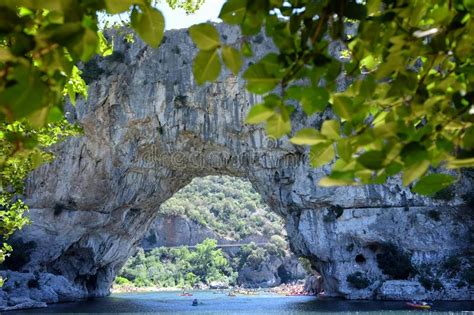 Vallon Pont D Arc A Natural Arch In The Ardeche Stock Photo Image Of