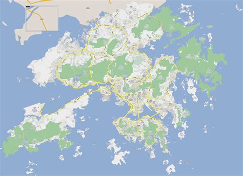 Large Detailed Road Map Of Hong Kong And Kowloon Hong Kong And Kowloon
