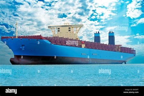 An Empty Cargo Ship Anchored Just Outside A Port Stock Photo Alamy