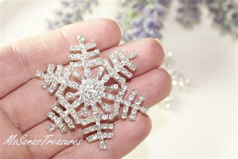 Big Crystal Snowflake Rhinestone Embellishment Crystal Button Hair
