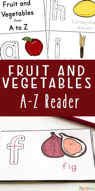 Free Fruit And Vegetable Printables A Z Abc Reader For Preschoolers