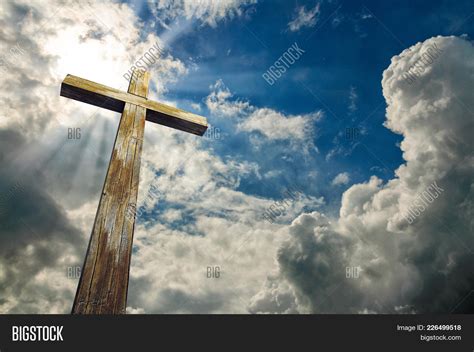 Wooden Cross On Sky Image And Photo Free Trial Bigstock