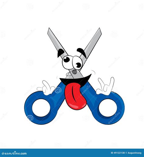 Crazy Scissors Cartoon Stock Illustration Image 49122138