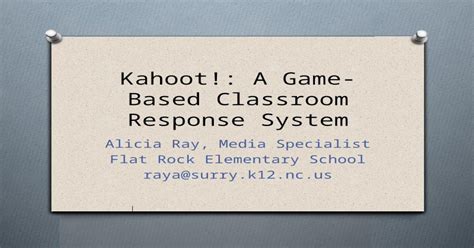 Pptx Kahoot A Game Based Classroom Response System Pdfslidenet