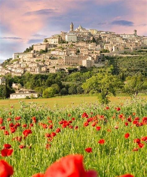 Trevi Is An Ancient Town And Comune In Umbria Italy On The Lower