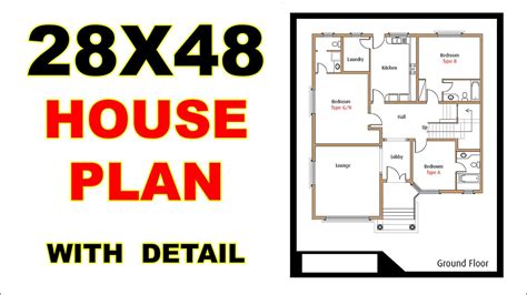 28x48 House Plan 6 Marla House Plan 1344 Sq Ft Youtube
