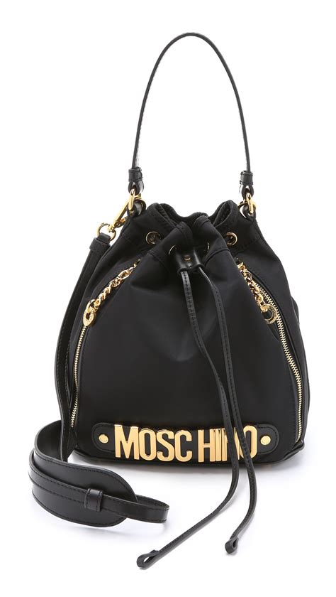 Moschino Nylon Bucket Bag Black Lyst