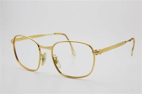 Vintage Man Sunglasses Solid Gold K Eyewear High Quality Handmade Unique Design Retro