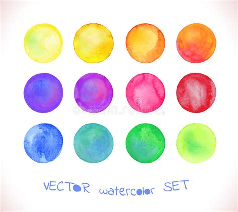 Vector Set Rainbow Watercolor Circles Stock Illustrations 118 Vector