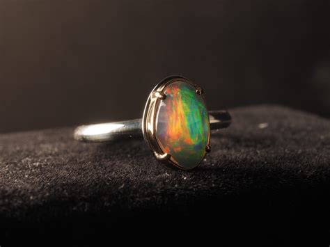 14k Gold Welo Ethiopian Opal Ring In 2021 Ethiopian Opal Ring