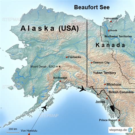 Stepmap Alaska Landkarte Für Nordamerika