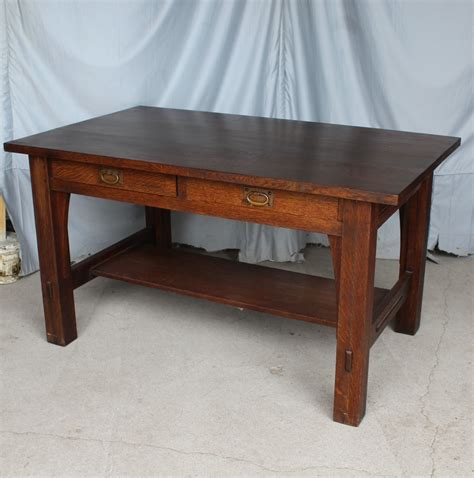 Antique Oak Library Table With Drawer Antique Poster
