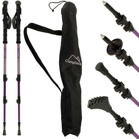 Campteck Pair Of Telescopic Anti Shock Carbon Nordic Trekking Hiking