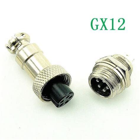 Aviation Plug Gx12 5 5pin 12mm Male And Female Panel Metal Connector Ebay