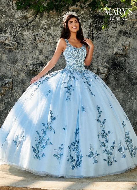 Floral Embroidered Quinceañera Dress Marys Bridal Style Mq2102 15