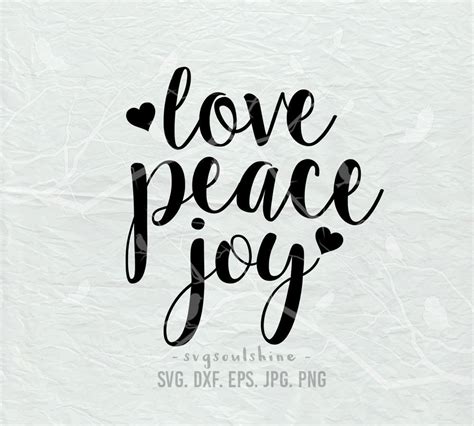 Love Peace Joy Svg File Silhouette Cut File Cricut Clipart Etsy Hong Kong