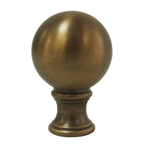 Royal Designs Small Ball Lamp Finial For Lamp Shade Antique Brass