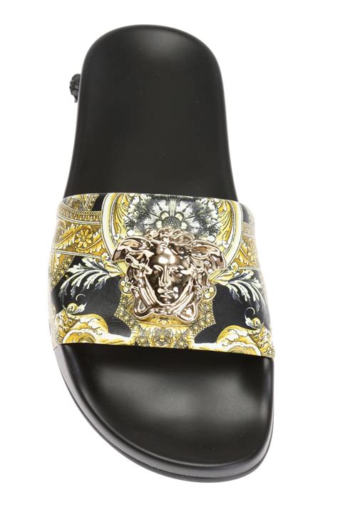 Versace Medusa Head Slides in Black - Lyst