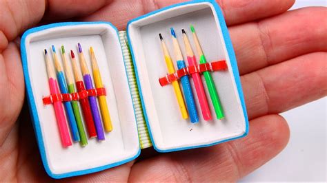 Diy Miniature Pencil Case And Colored Pencils Youtube