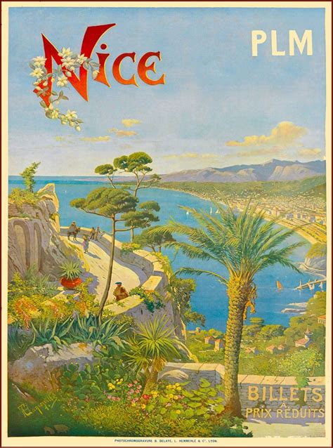 Nice France French Riviera Europe European Vintage Travel Advertisement