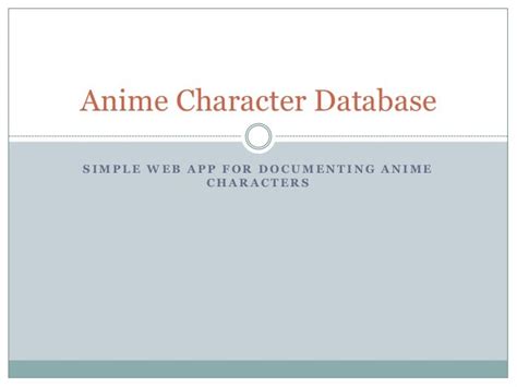 Anime Character Database Anime Characters Database Ibrarisand