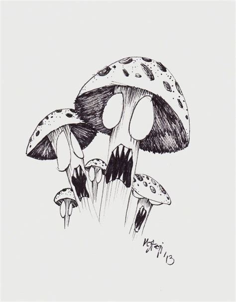 30 Trends Ideas Trippy Mushroom Drawing Black And White Mariam Finlayson