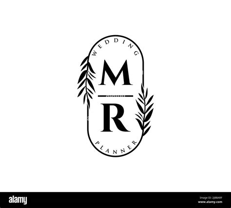 Mr Initials Letter Wedding Monogram Logos Collection Hand Drawn Modern