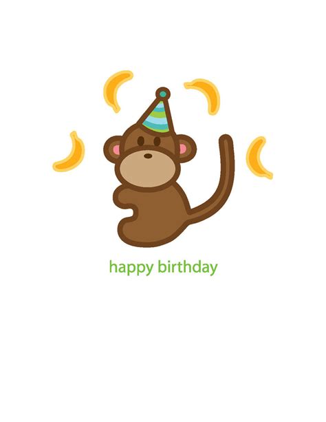 Monkey Birthday Card