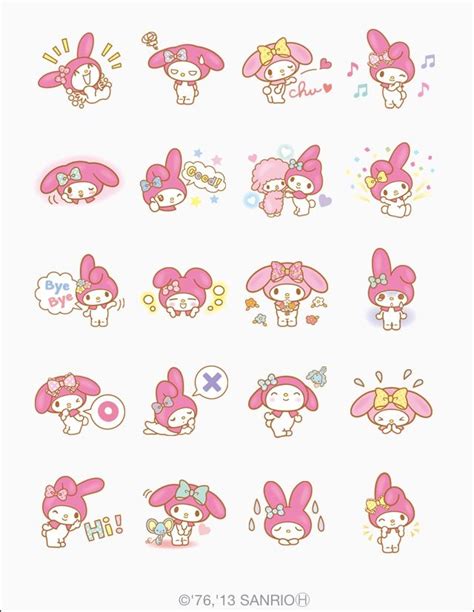 My Melody On We Heart It My Melody Kawaii Stickers Pink Wallpaper