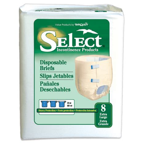Select Disposable Briefs With Tabs Heavy Carewell