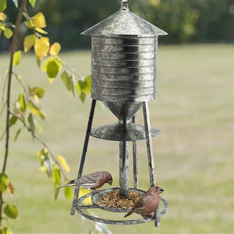 Rustic Farmhouse Galvanized Water Tower Seed Feeder