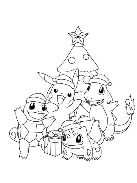 Pokemon Christmas Coloring Page Free Printable