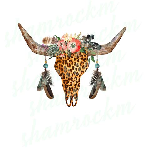 Bull Serape Cow Skull Glitter Tribal Turquoise Cheetah Gemstone