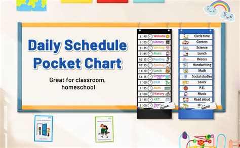 Akayok Daily Schedule Pocket Chart 131 Pocket Visual