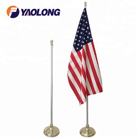 Super Tough Indoor American Flag And Flagpole With Single Base