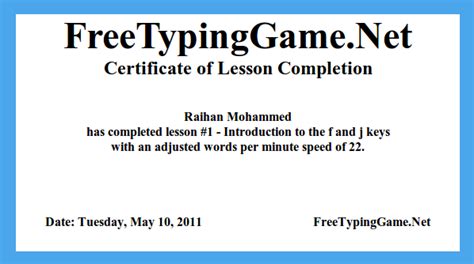 Raihan My Free Typing Certificate