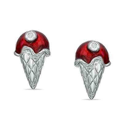 Diamond Accent Ice Cream Cone Stud Earrings Stone Cross Diamond Stores Diamond
