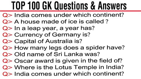 TOP GK Questions Answers India Gk Question And Answers In English YouTube
