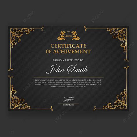 Golden Certificate Template With Geometric Style Template Download On