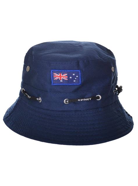 Navy Blue Adults Aussie Hat Adults Australia Day Blue Bucket Hat