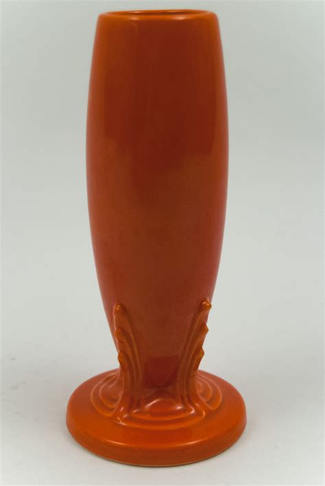 Vintage Fiestaware Bud Vase In Original Radioactive Red Glaze For Sale